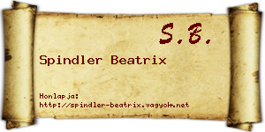 Spindler Beatrix névjegykártya